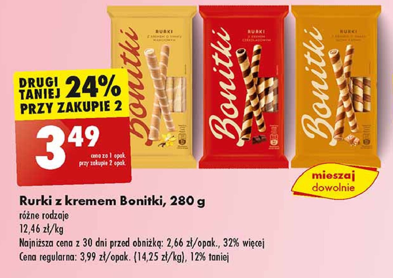 Rurki z kremem czekoladowym Bonitki promocja