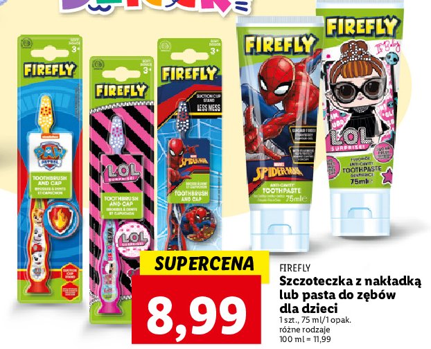 Pasta do zębów spiderman Firefly promocja