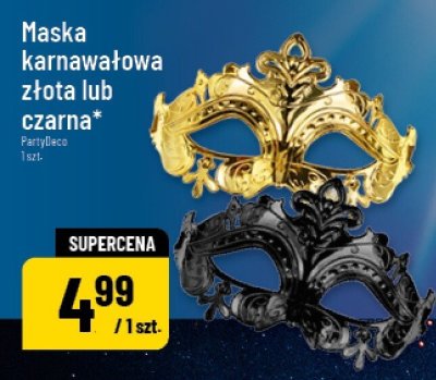 Maska karnawałowa złota lub czarna Party Deco promocja w POLOmarket