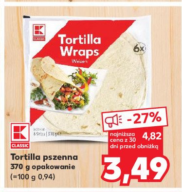 Tortilla wraps K-classic promocja