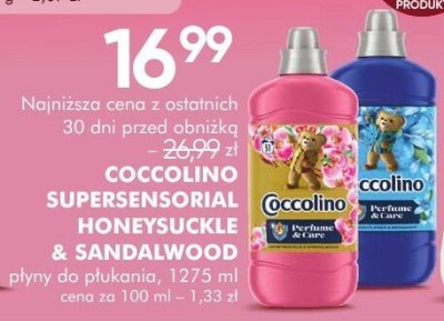 Płyn do płukania Coccolino Honeysuckle, Sandalwood różne rodzaje 1275 ml promocja w Super-Pharm