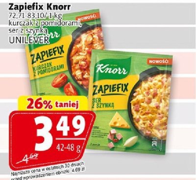 Zapiekix Knorr UNILEVER kurczaki z pomidorami, ser z szynką promocja w Prim Market