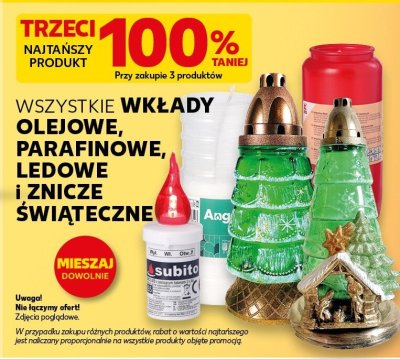 Wszystkie wkłady olejowe, parafinowe, ledowe i znicze świąteczne promocja w Kaufland