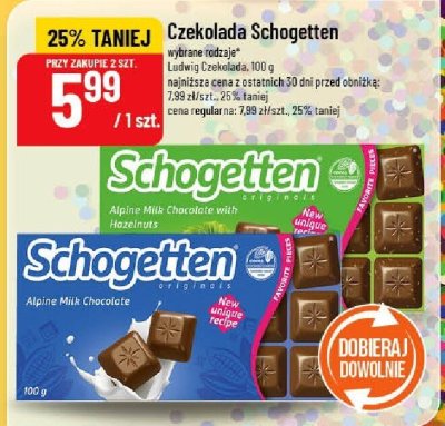 Czekolada Schogetten Alpine Milk Chocolate promocja w POLOmarket