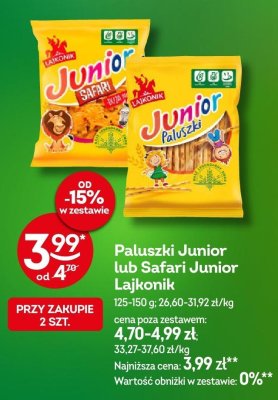 Paluszki Junior lub Safari Junior Lajkonik promocja w Żabka