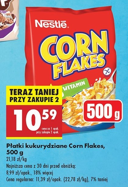 Płatki śniadaniowe Nestle corn flakes Corn flakes (nestle) promocja w Biedronka