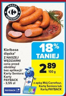 Kiełbasa śląska z naszej wędzarni promocja w Carrefour Market