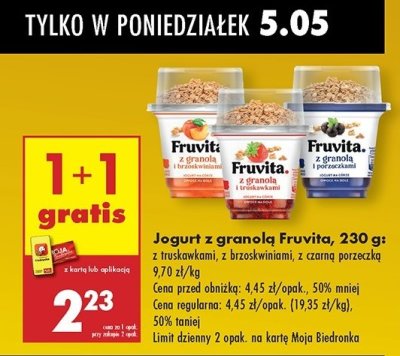 Jogurt z porzeczkami z granolą Fruvita promocja