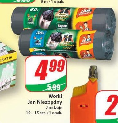 Worki na śmieci z taśmą 60 l Jan niezbędny magnum promocja