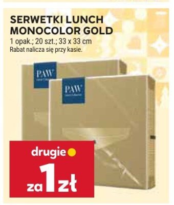 Serwetki lunch monocolor gold promocja w Stokrotka