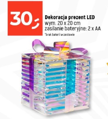 Dekoracja prezent LED wym. 20 x 20 cm zasilanie bateryjne: 2 x AA promocja w Dealz