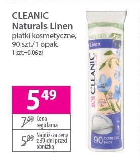 Płatki kosmetyczne linen Cleanic promocja