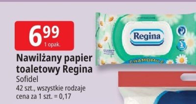 Papier toaletowy nawilżany Regina Sofidel Chamomile promocja w Leclerc