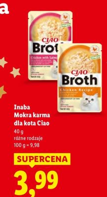 Mokra karma dla kota Ciao Broth promocja w Lidl