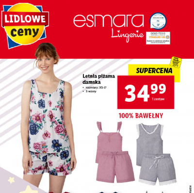 Piżama damska letnia Esmara lingerie promocja