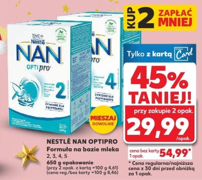 Formuła na bazie mleka NAN Optipro 2, 3, 4, 5  promocja w Kaufland