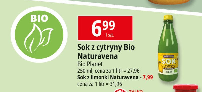 Sok z limonki Naturavena promocja w Leclerc