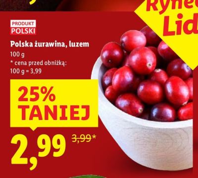 Polska żurawina luzem promocja w Lidl