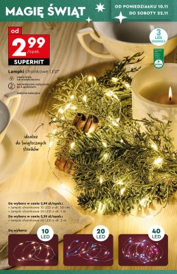 Lampki choinkowe LED 40 LED promocja w Biedronka