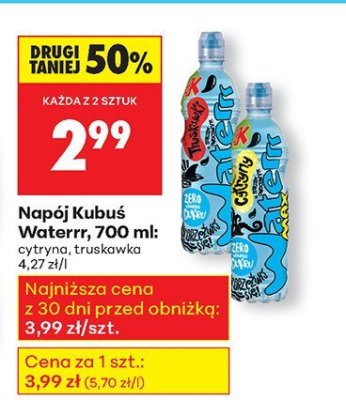 Napój Kubuś Waterrr, 700 ml promocja w Biedronka