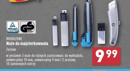 Noże do majsterkowania WORKZONE promocja