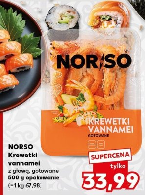 Krewetki vannamei z głową, gotowane promocja w Kaufland