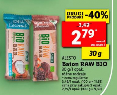Baton kokos-kakao Raw energy bio promocja