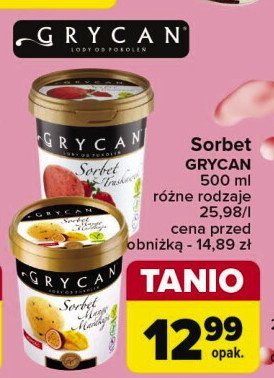 Sorbet mango-marakuja Grycan promocja