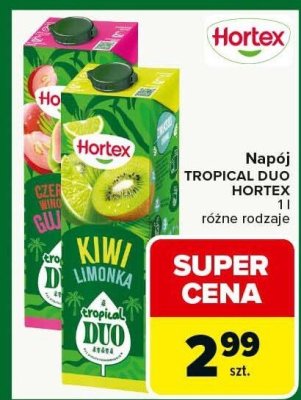 Napój Tropical Duo Hortex różne rodzaje promocja w Carrefour