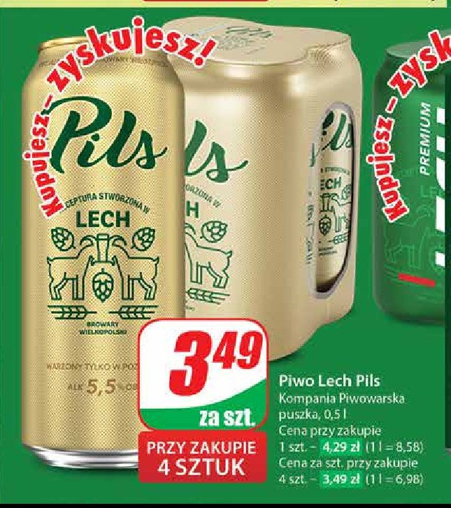 Piwo Lech pils promocja w Dino