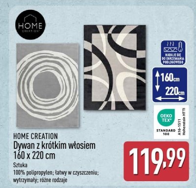 Dywan z krótkim włosiem HOME CREATION 160 x 220 cm promocja w Aldi