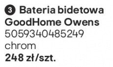 Bateria bidetowa GoodHome Owens promocja w Castorama