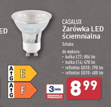 Żarówka gu10 290 lm Casalux promocja w Aldi