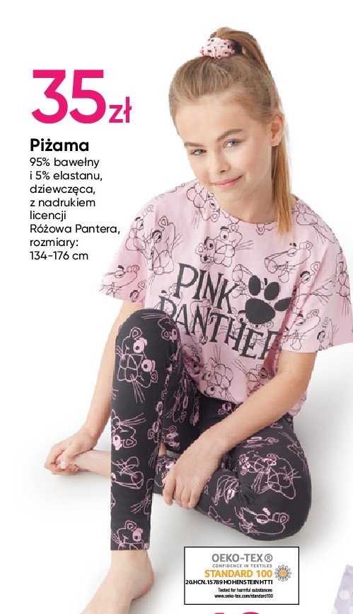 Piżama dziecięca różowa pantera 134-176 cm promocje