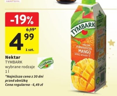 Nektar TYMBARK wybrane rodzaje 1 l promocja w Intermarche