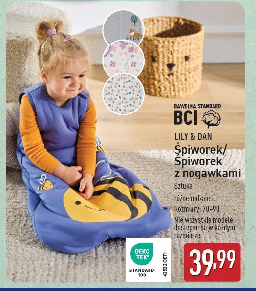 Śpiworek z nogawkami 70-90 Lily & dan promocja w Aldi