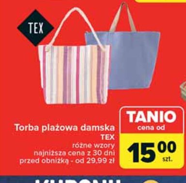 Torba pla偶owa Tex promocja
