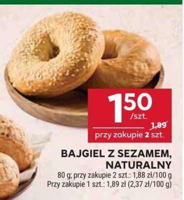 Bajgiel z sezamem, naturalny promocja w Stokrotka