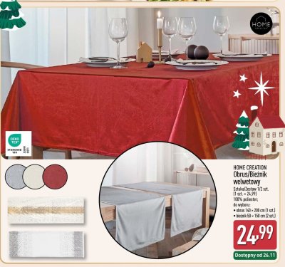 Obrus welwetowy 140x200 cm promocja w Aldi