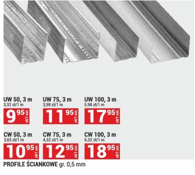 Profil CW 100, 3 m promocja w Merkury Market