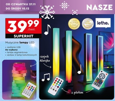 Muzyczne lampy LED lethe. promocja w Biedronka