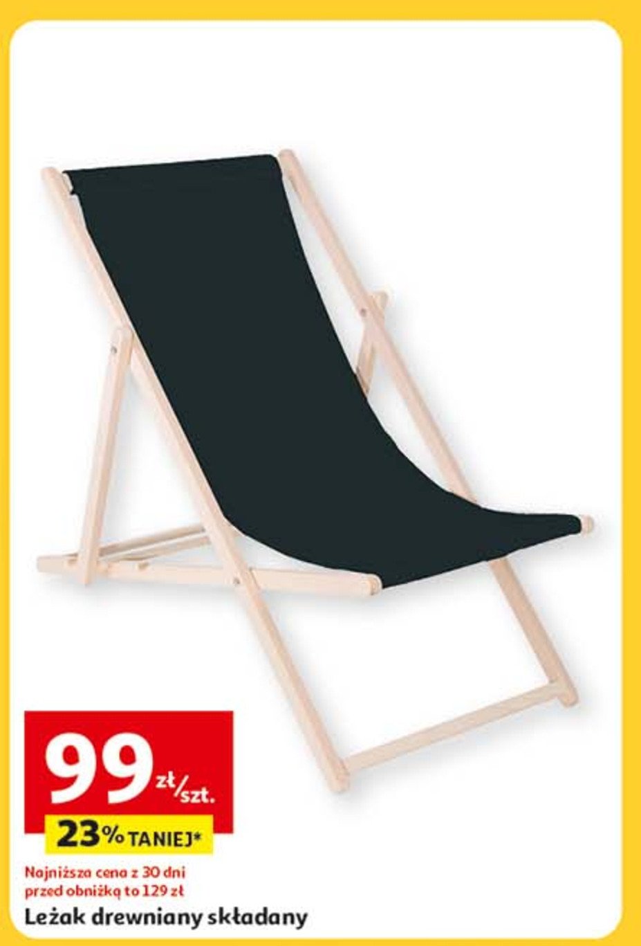 Leżak drewniany promocja w Auchan