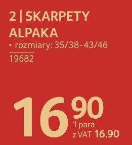 Skarpety alpaka promocja w Selgros