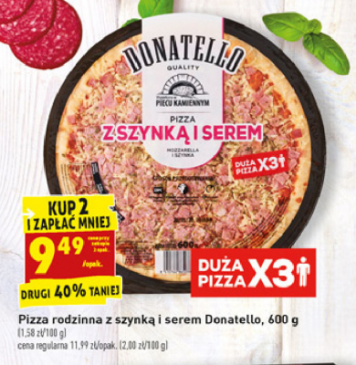 Pizza z szynką Donatello pizza promocja