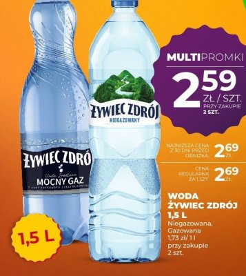 Woda Żywiec Zdrój gazowana 1,5 l promocja w Duży Ben