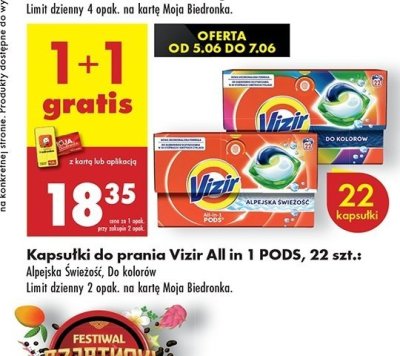 Kapsu艂ki do prania koloru Vizir all in one pods promocja