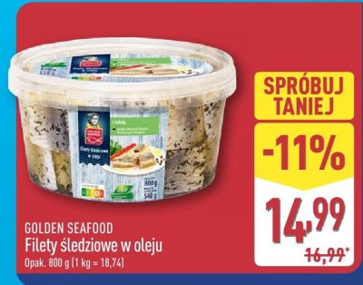 Filety Golden Seafood śledziowe w oleju promocja w Aldi