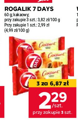 Croissant z nadzieniem o smaku kakaowym 7 days promocja w Stokrotka