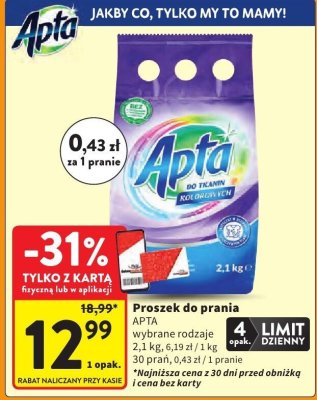 Proszek do prania 2,1 kg Apta promocja w Intermarche