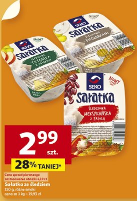 Sałatka ze śledziem Seko różne smaki promocja w Auchan